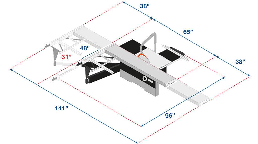 Maksiwa Sliding Table Saw BMS.1600.IR - 5HP Main Blade- Dado Blade-  1HP Scoring Blade