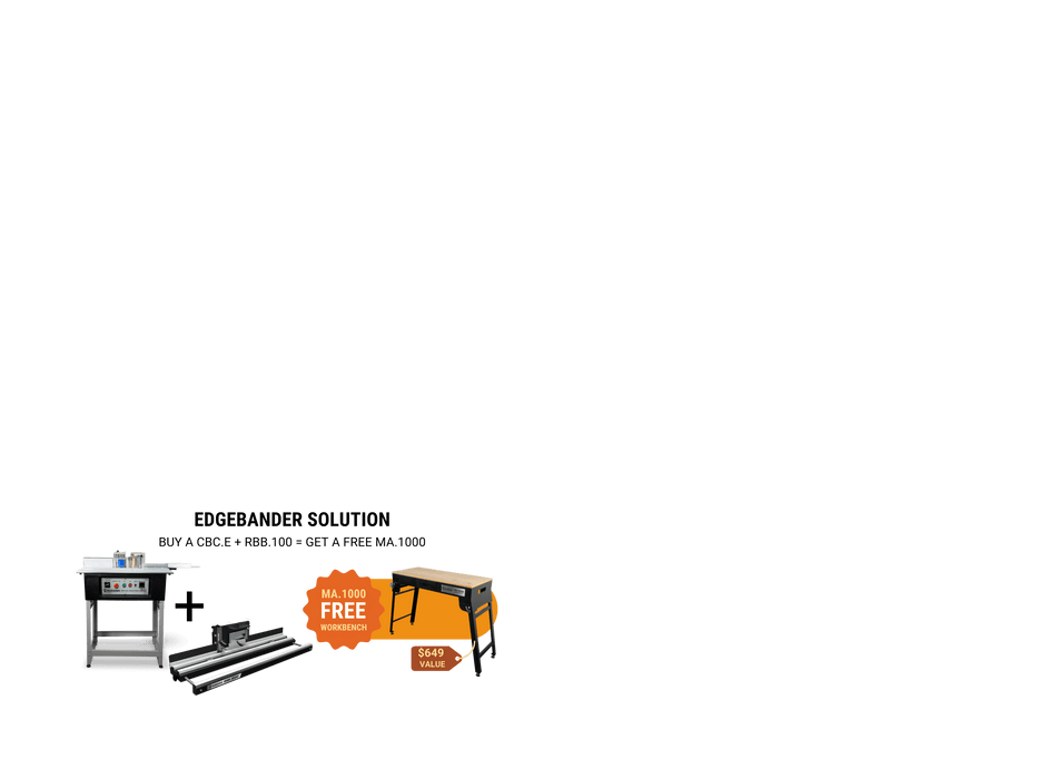 Maksiwa Combo - Edgebander CBC.E  + Edge Trimmer RBB.1000 + Workbench MA.1000