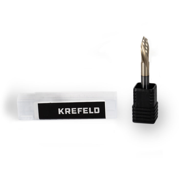 KREFELD - Solid Carbide  Extreme Tool Life  Spiral Plunge 1/4 Dia x 3/4 x 1/4 Inch Shank