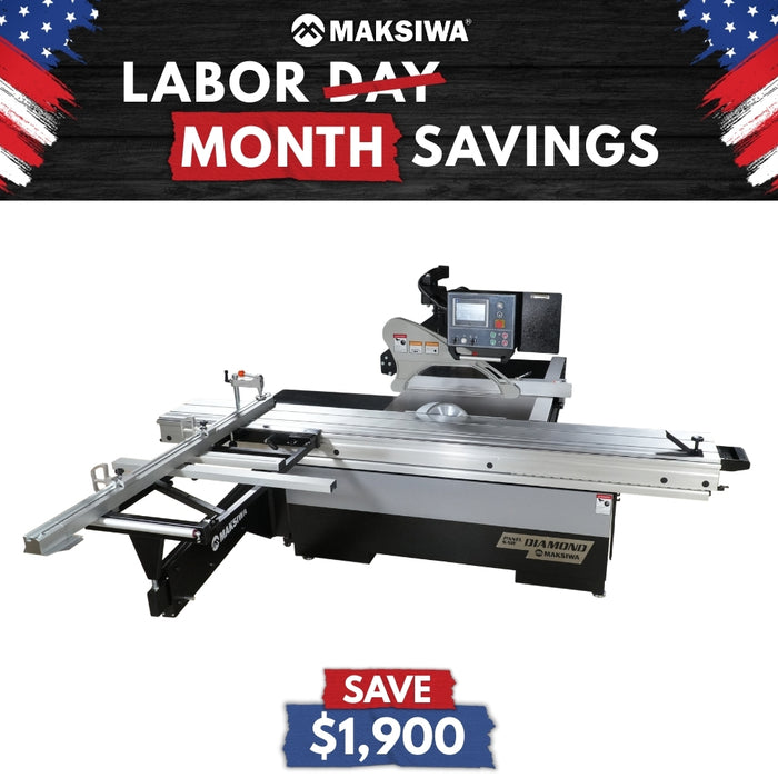 Maksiwa Sliding Panel Saw Diamond - BMD.3200.IR - Main motor Power 10 HP 3 phase 220 V