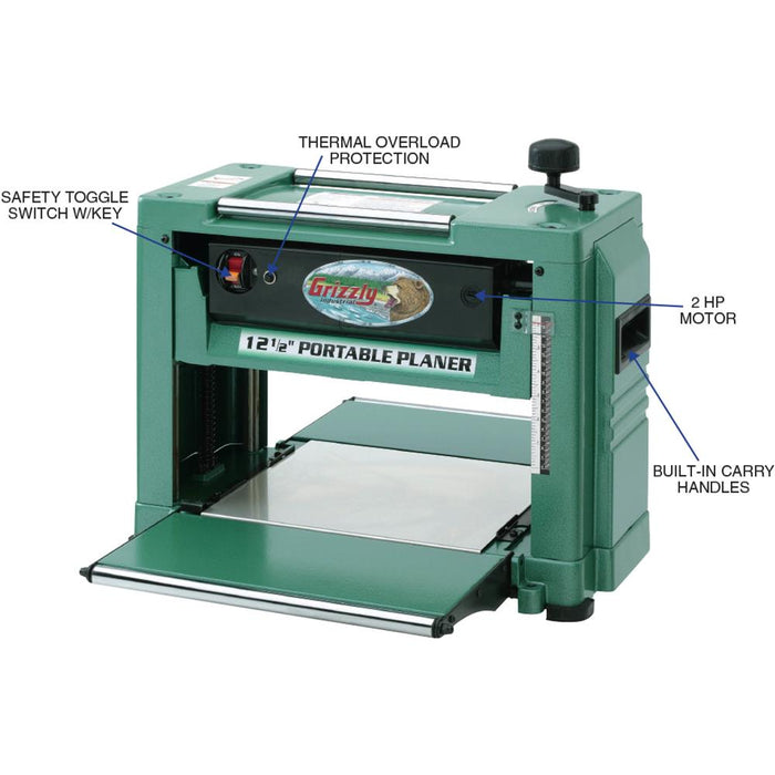 GRIZZLY -Grizzly G0505 - 12-1/2" 2 HP Benchtop Planer