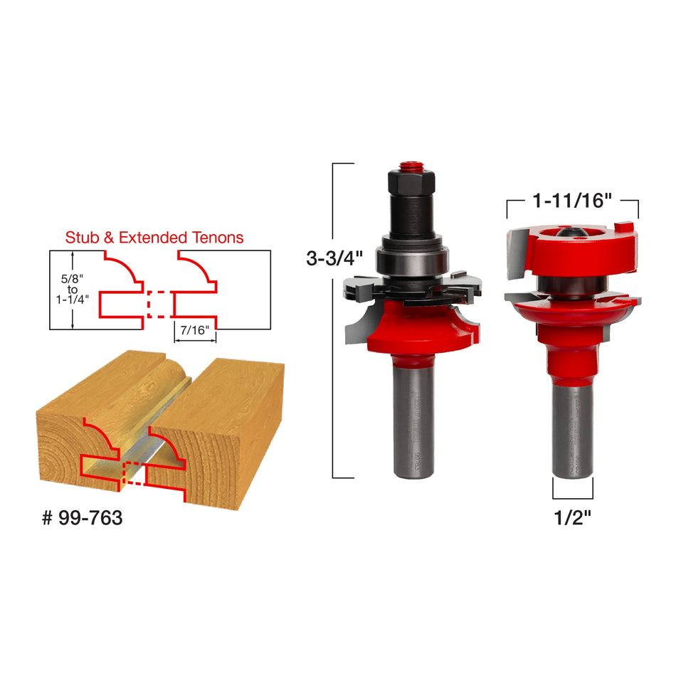 Freud - 1-11/16" (Dia.) Premier Adjustable Rail & Stile Bit - Round Over Bead