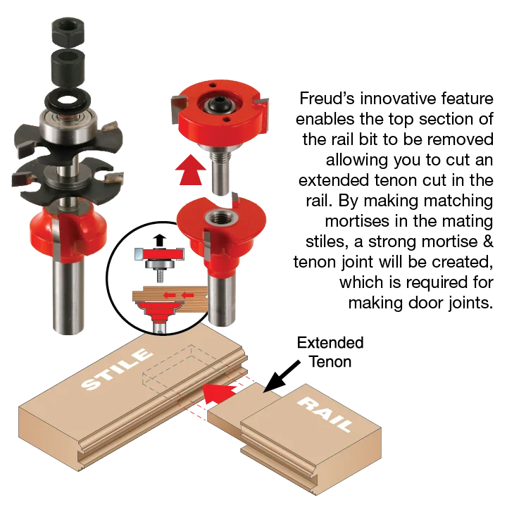 Freud 1‑11/16" (Dia.) Premier Adjustable Rail & Stile Bit ‑ Bevel