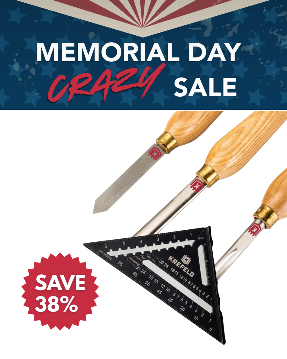 MEMORIAL DAY CRAZY SALE | Krefeld Wooden Carving Tool (Set of 3 - Box) + 7" Rafter Angle Square