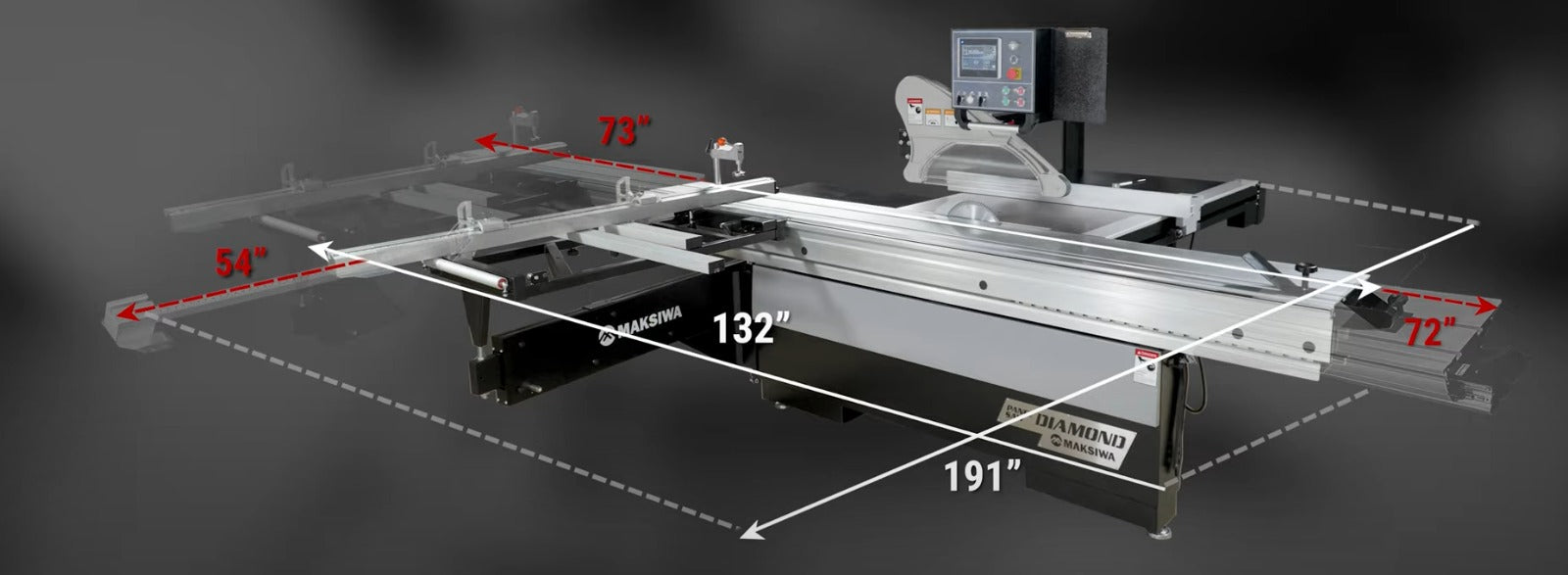 Maksiwa Sliding Panel Saw Diamond - BMD.3200.IR - Main motor Power 10 HP 3 phase 220 V