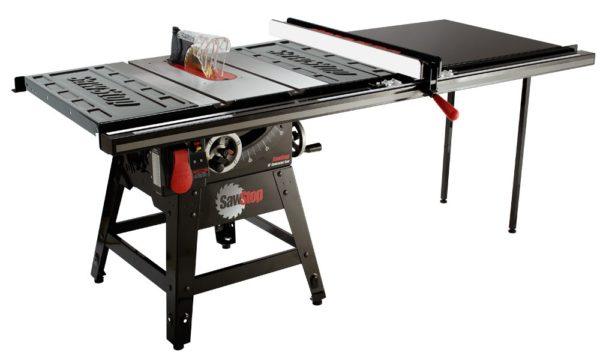 SawStop CNS175-TGP252 1.75 HP Contractor Saw with 52” Professional T-Glide fence system, rails & extension table