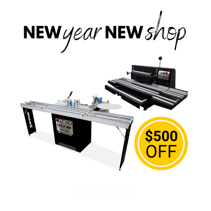 New year, new shop - MAKSIWA CBC/2.MR Cabinet Edgebander + RBB.4G Automatic Edge Trimmer