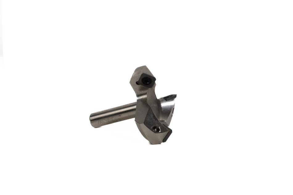 KWS - CNC Spoilboard Insert Carbide 3 Wing, Surfacing, Planing, Flycutting & Slab Leveler 2-1/2 Diameter x 12mm SHK Router Bit