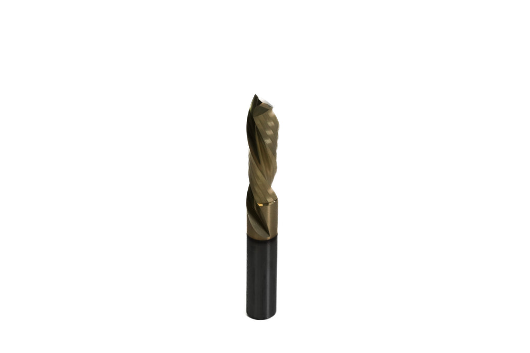 KWS - Coated Spiral Plunge 3/8 Dia x 1-1/4 CH x 3/8 SHK 3 Inch Long Down-Cut Router Bit