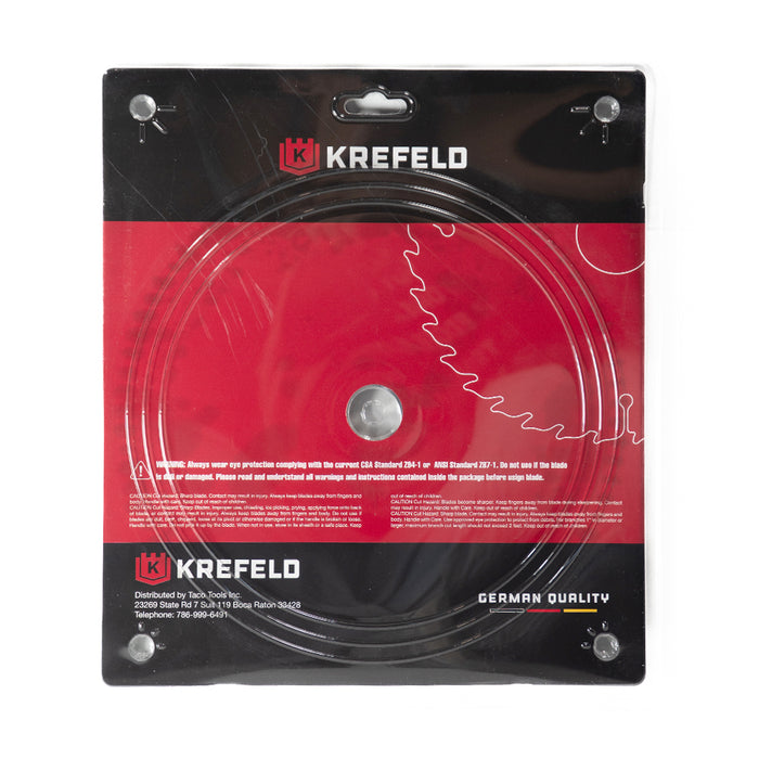 KREFELD Circular Finish Saw Blade - 10Inch D x 80T ATB - 1 3/16 inches / 30mm Arbor Size / Kerf 3mm