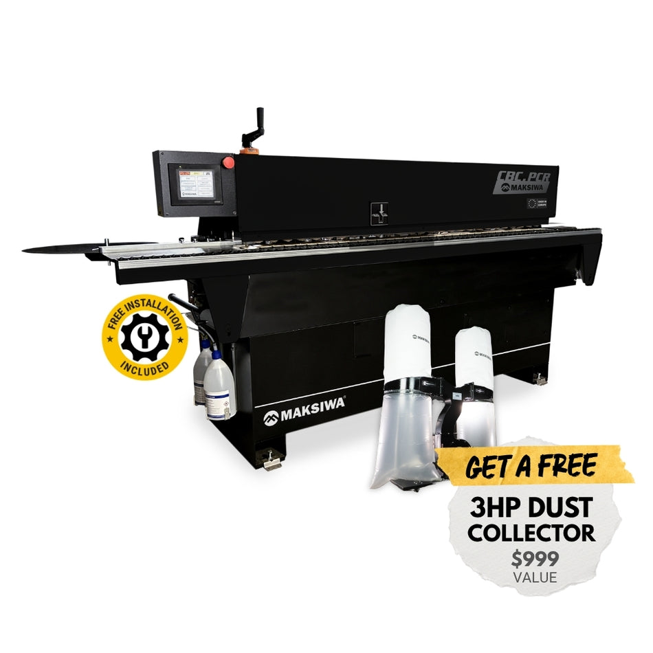 Maksiwa Edgebander Platinum Corner Rounding + FREE 3HP Dust Collector CBC.PCR (Delivery and Onsite Installation Included)