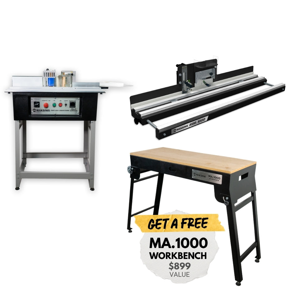 Maksiwa Edge Banding Combo | Edgebander CBC.E  + Edge Trimmer RBB.1000 + Workbench MA.1000