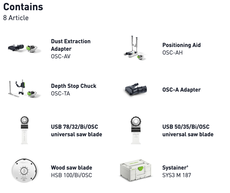 Festool Cordless Oscillator OSC 18 E-Basic-Set VECTURO