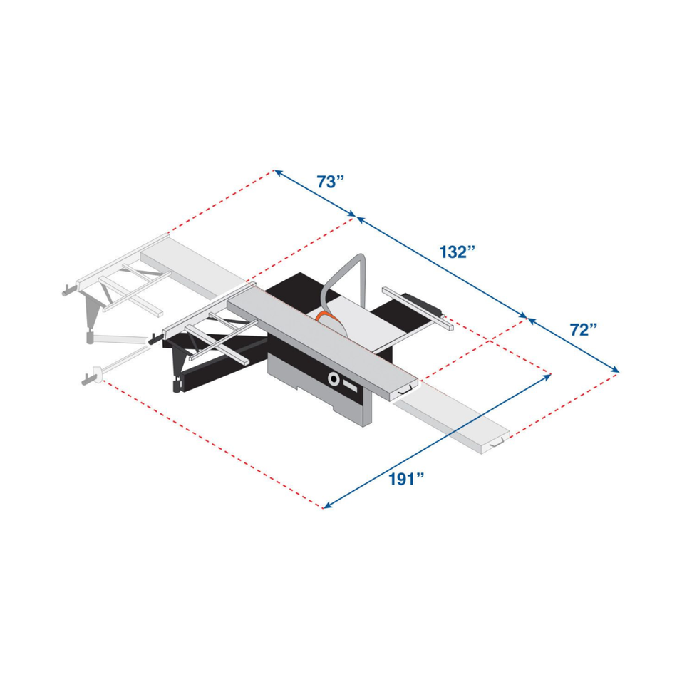 Maksiwa Sliding Panel Saw Diamond Dado Blade 10HP Main Motor 3 phase 220 V |  BMD.3200.IR