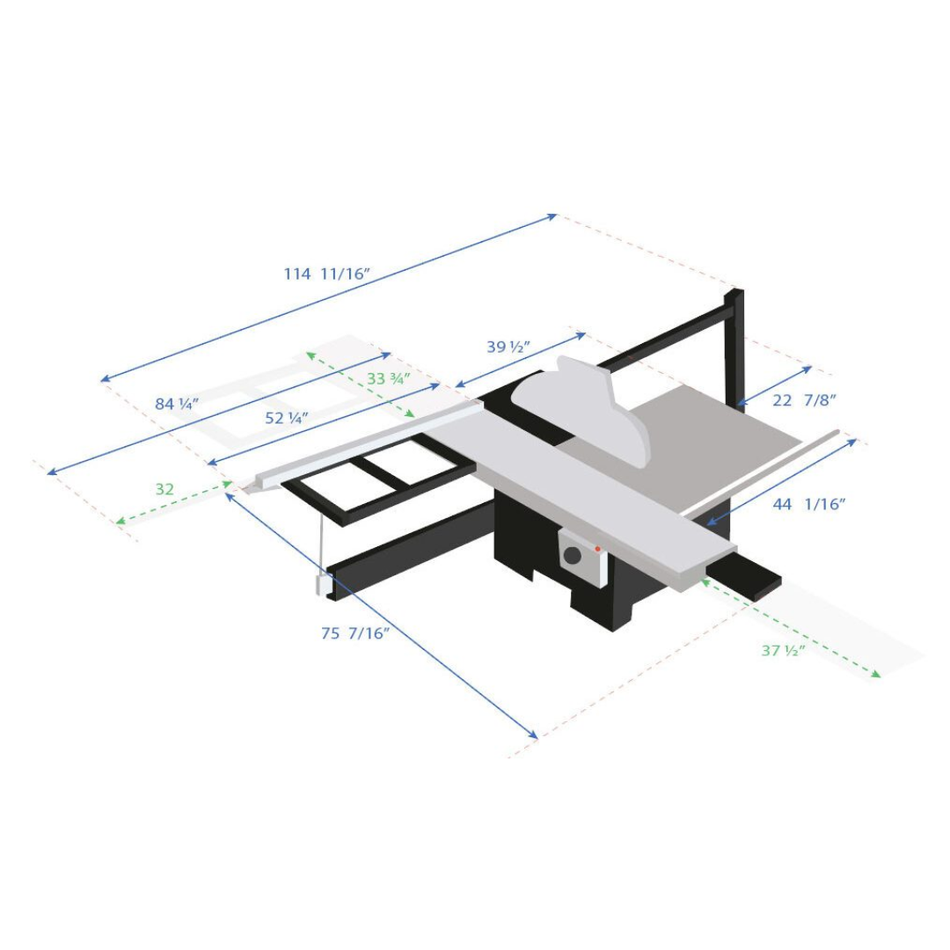 Maksiwa Sliding Table Saw 5HP Main Blade/Dado Blade 1HP Scoring Blade | BMS.1600.IR