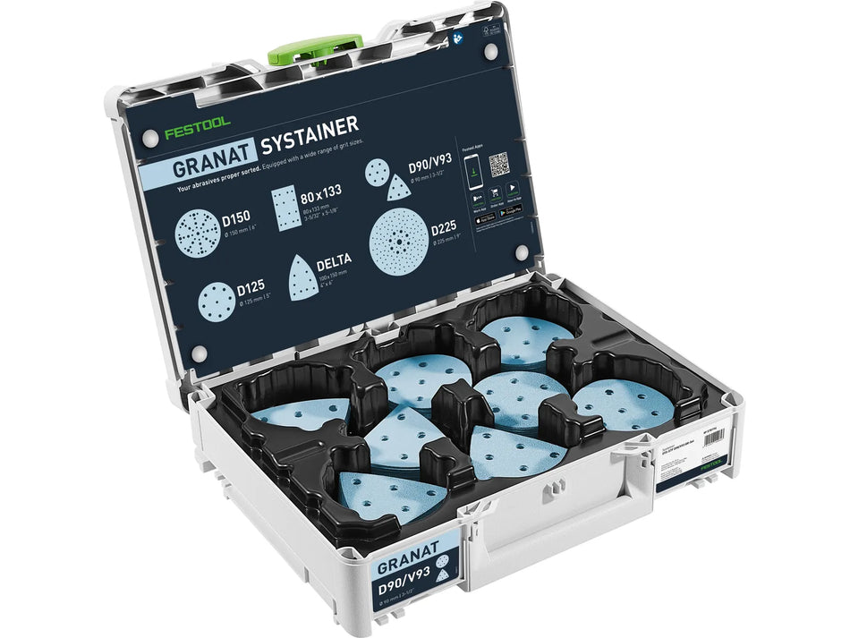 Festool Assortment Abrasive Systainer³ D90/V93 GR SYS
