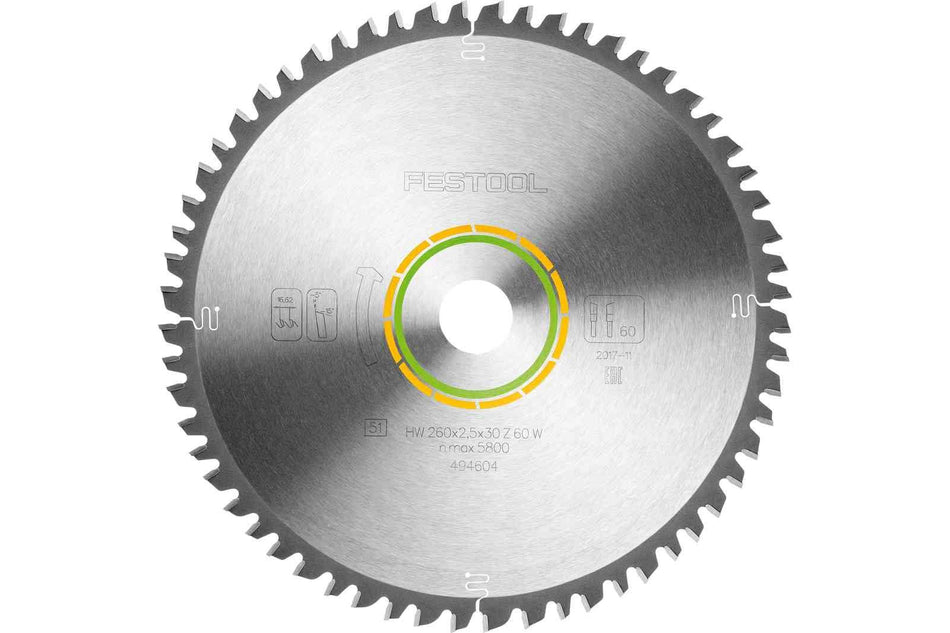 Festool Saw Blade HW 260X2,5X30 W60