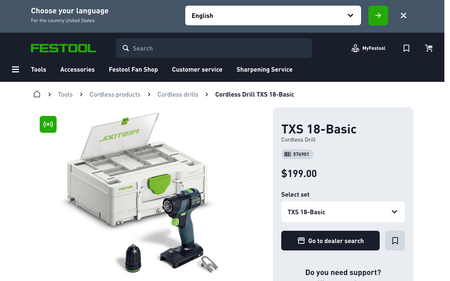 Festool TXS 18-Basic Cordless Drill 576901