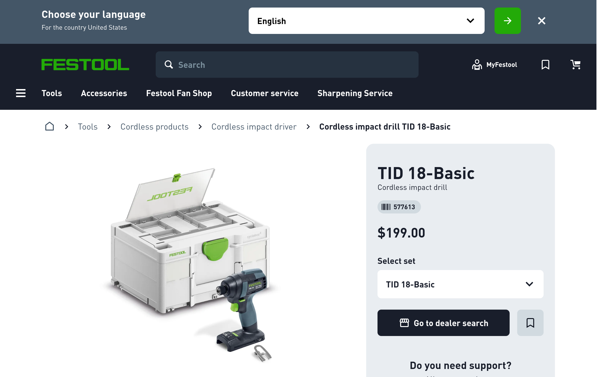 Festool TID 18-Basic Cordless Impact Driver 577613