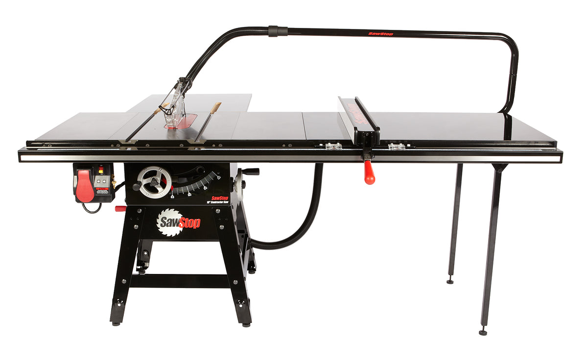 SawStop CNS175-TGP252 1.75 HP Contractor Saw with 52” Professional T-Glide fence system, rails & extension table